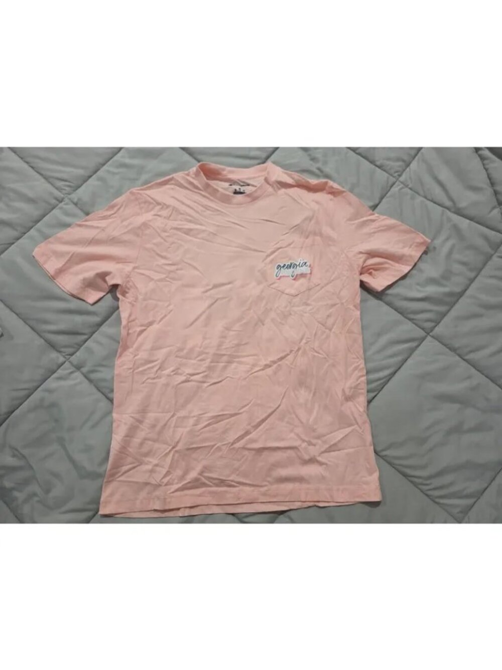 New Champion Georgia Bulldogs T-Shirt Adult Women's Medium Pink Pocket Tee Footb